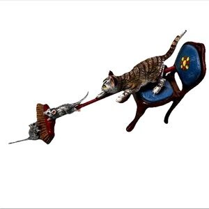 Vienna Bronze Bermann Cat & Mice on Chair Bronze Figurine